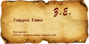 Zagyva Emma névjegykártya